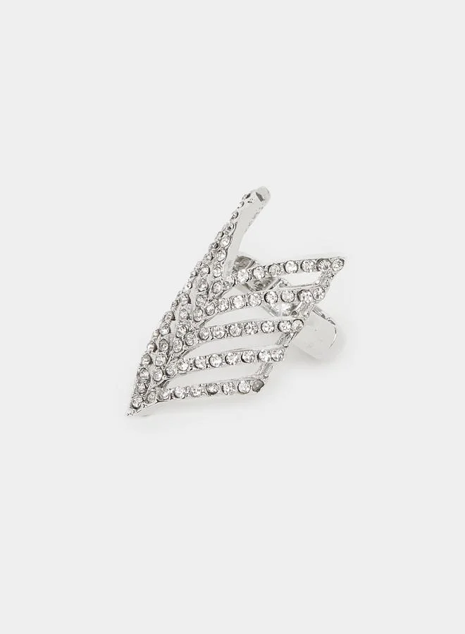 Styli  Statement Silver Crystal Ring for Women | Best Price UAE